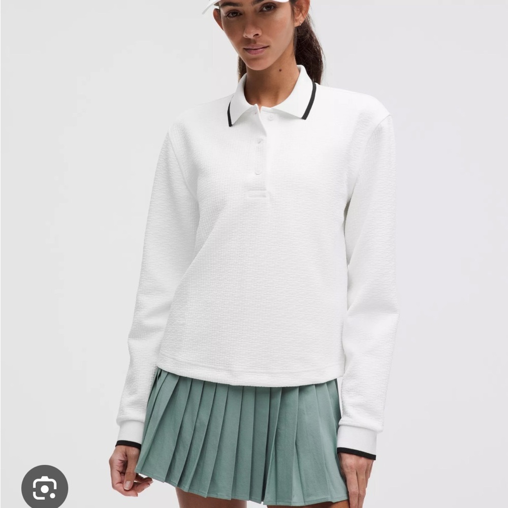 NWT Lululemon White Long-Sleeve Polo Shirt for Women